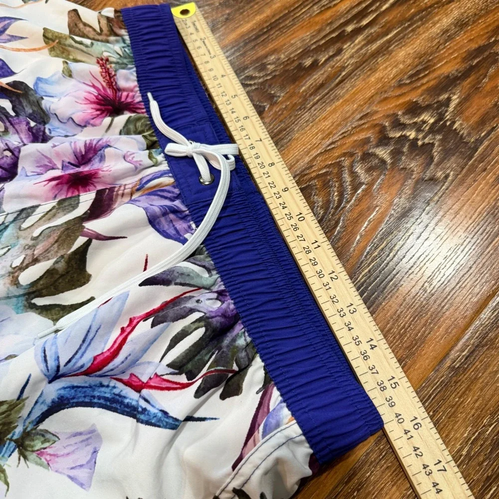 Rocorose Womens L Tropical Floral Swim Trunks Board Shorts Set 2 Large L
